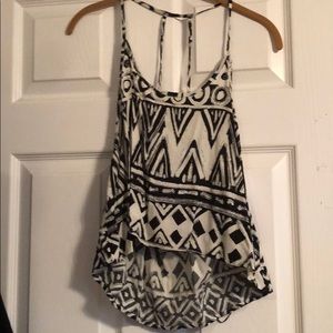 Open tribal print tank top